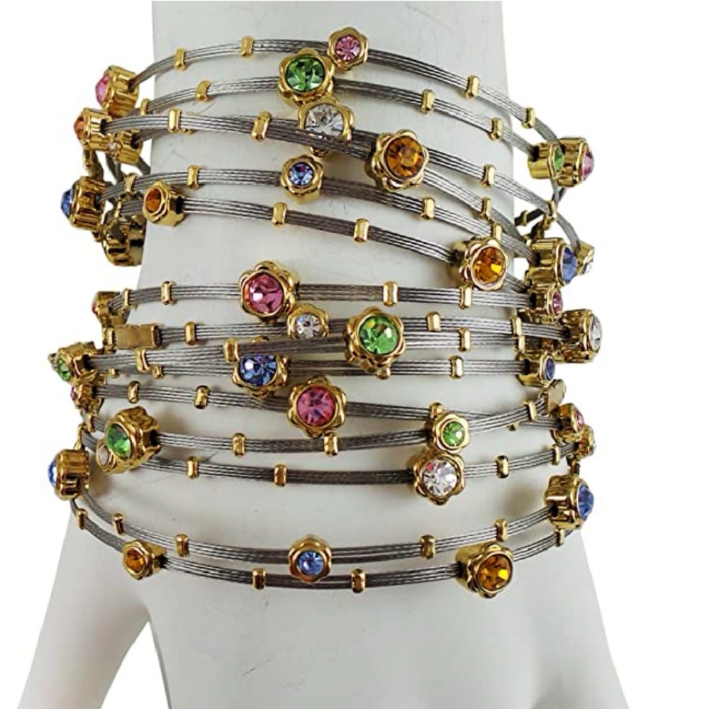 Bangle Bracelets for Petite Wrists Flexible Stainless Steel  (Set of 5 Colors) - Picture 4 of 5